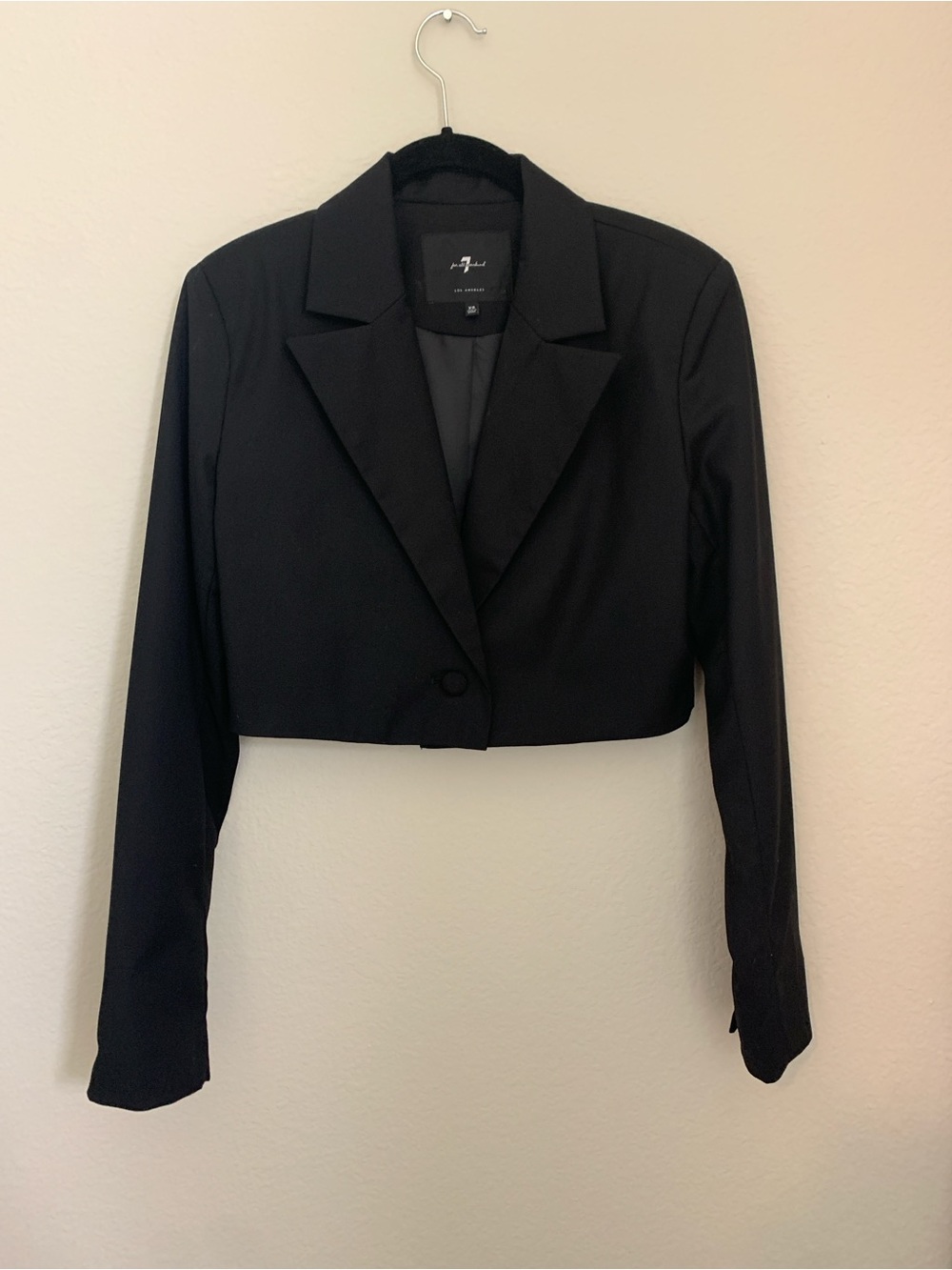 7 For All Mankind Black Cropped Blazer NWOT